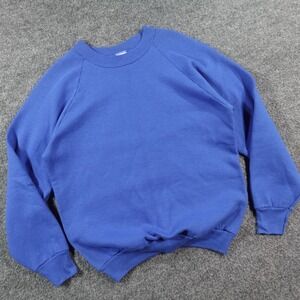 Vintage 90s Raglan Sweatshirt Adult M Blue FOTL Crewneck Pullover USA 14710